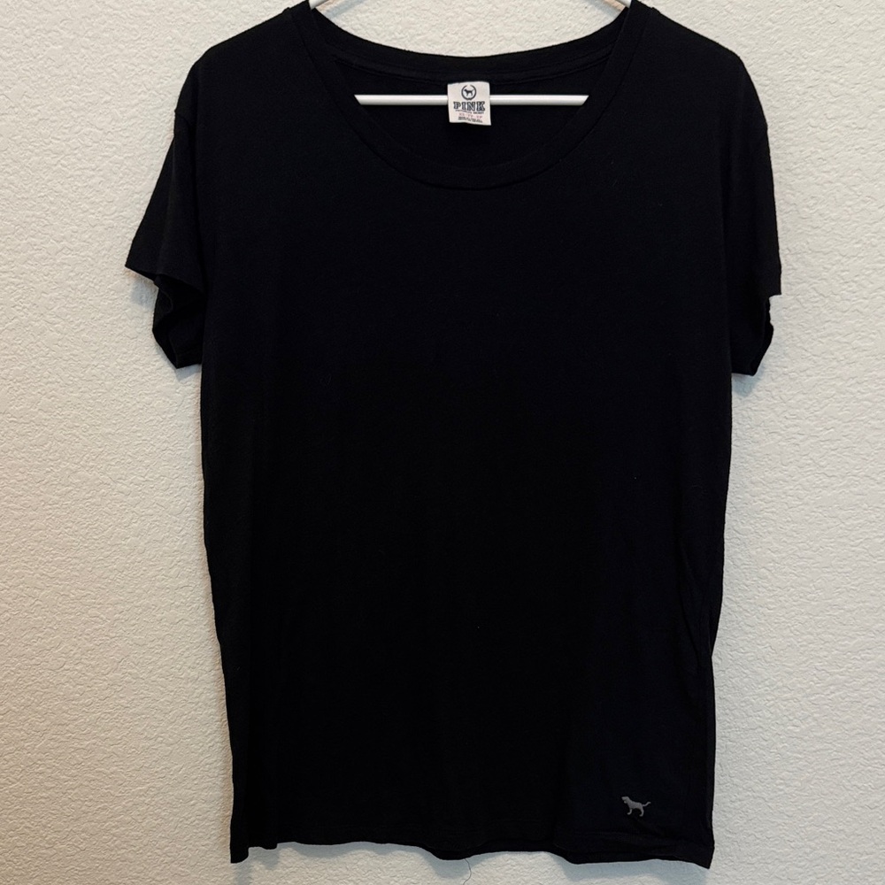 PINK Victoria's Secret Short Sleeve Crewneck Tee Black